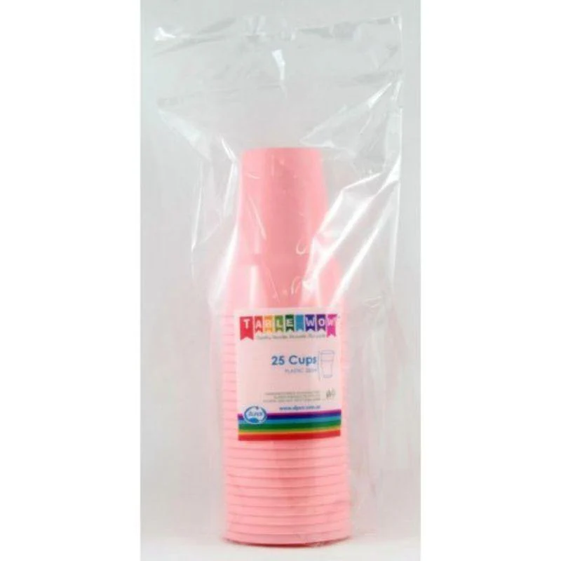 20 Pack Light Pink Reusable Cups - 285ml