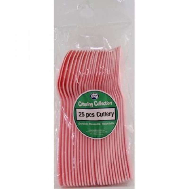 20 Pack Light Pink Reusable Spoons - 17cm