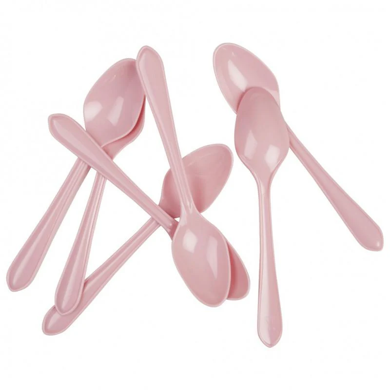20 Pack Light Pink Reusable Spoons - 17cm - Image 2