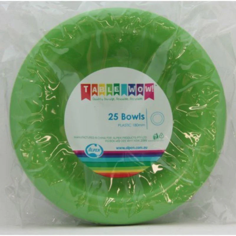 20 Pack Lime Reusable Bowl - 18cm