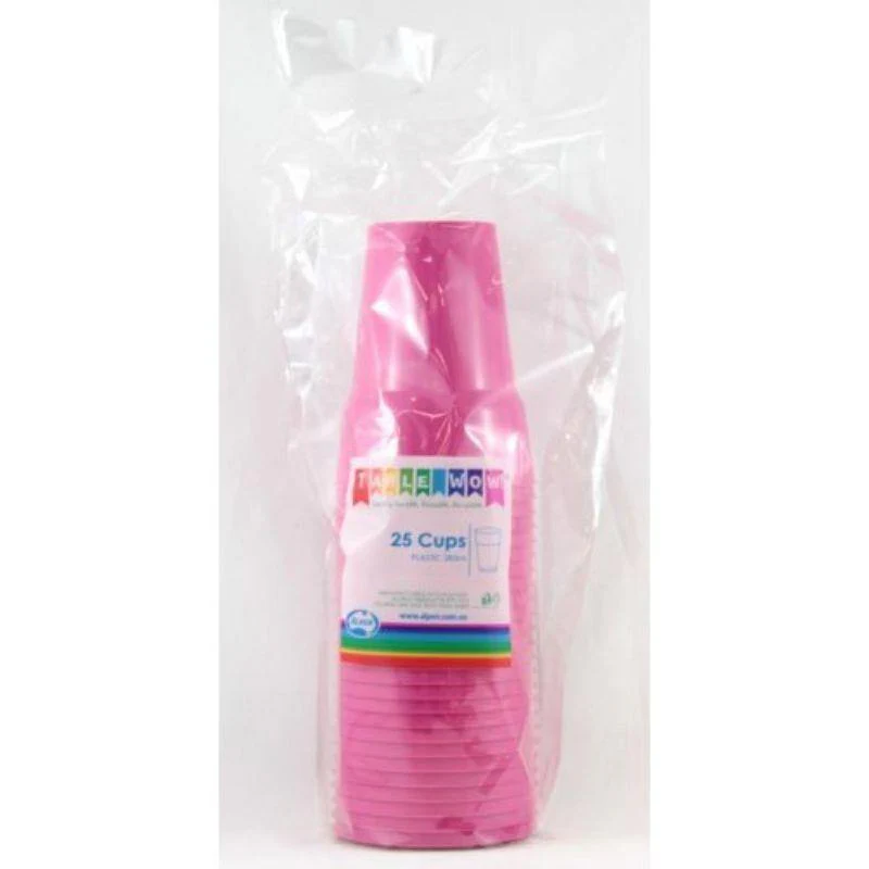 20 Pack Magenta Reusable Cups - 285ml