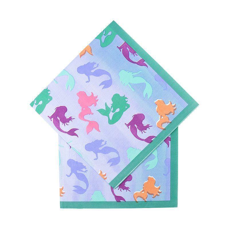 20 Pack Mermaid Napkins - 33cm x 33cm