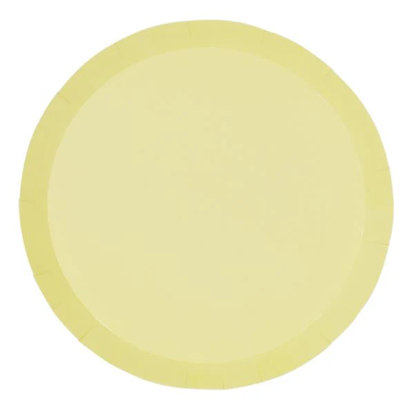 FS Paper Round Dinner Plate 9in Pastel Yellow 20pk