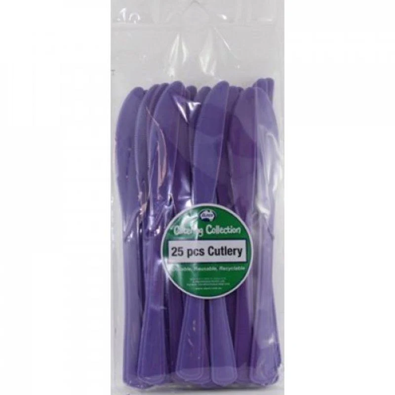20 Pack Purple Reusable Knives - 19cm
