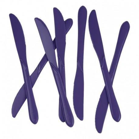 20 Pack Purple Reusable Knives - 19cm - Image 2