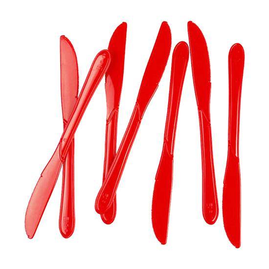 20 Pack Red Reusable Knives - 19cm - Image 2