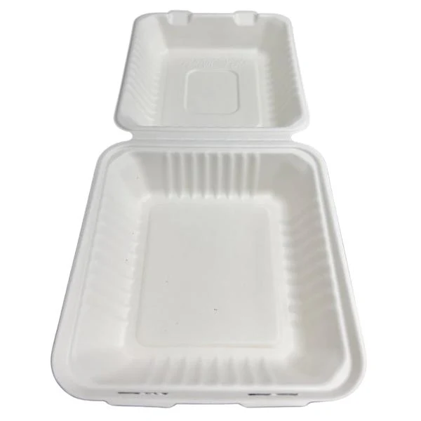20 Pack Eco Friendly Zafpack Sugarcane Clemshell - 22cm x 20cm x 4.5cm - Image 3