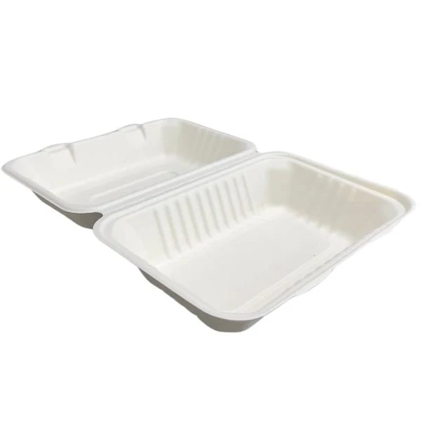 20 Pack Eco Friendly Zafpack Sugarcane Clamshell - 23cm x 15.8cm x 4.6cm - Image 3