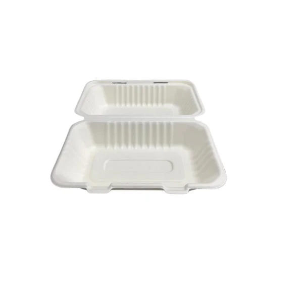 20 Pack Eco Friendly Zafpack Sugarcane Clamshell - 23cm x 15.8cm x 4.6cm - Image 4