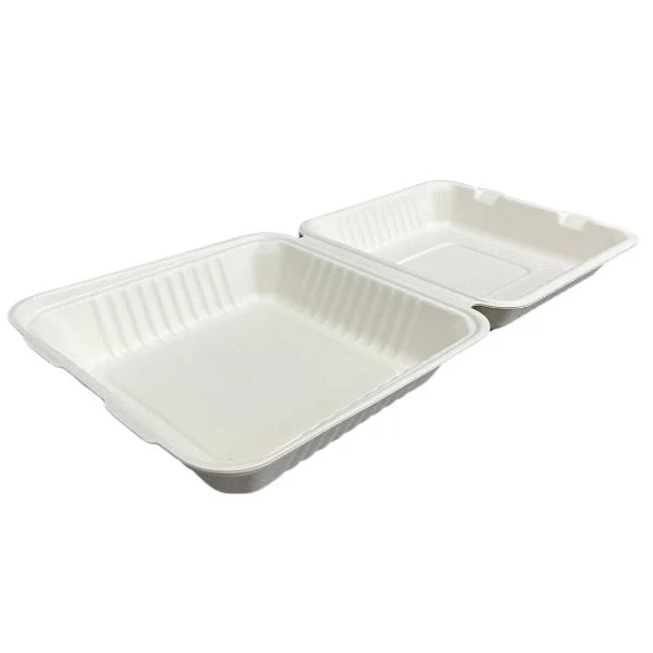 20 Pack Eco Friendly Zafpack Sugarcane Clamshell - 23.5cm x 23cm x 5cm - Image 3