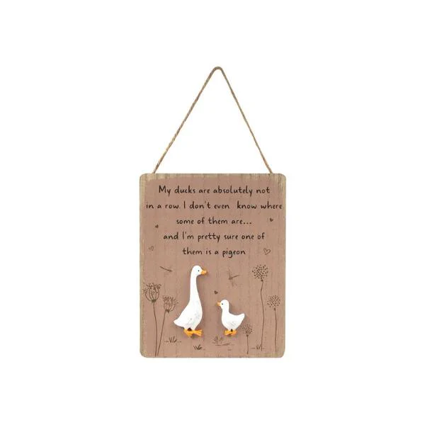 Comical Duck Hanging Plaque - 20cm