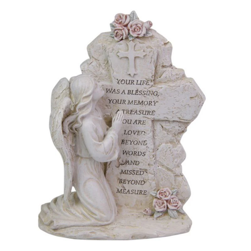 Kneeling Angel Inspirational Plaque - 20cm