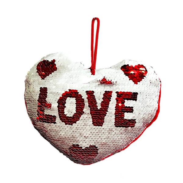 Red Valentines Seqiun Love Heart Hanging Plush - 20cm - Image 3