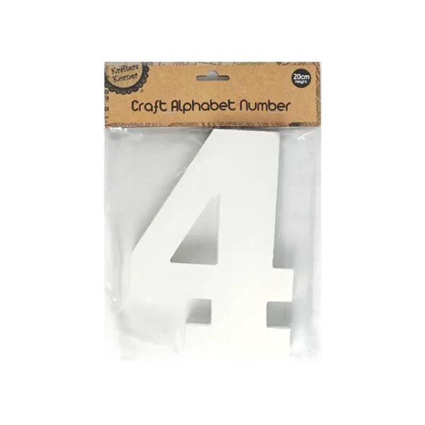 White Number 4 - 20cm - Image 2