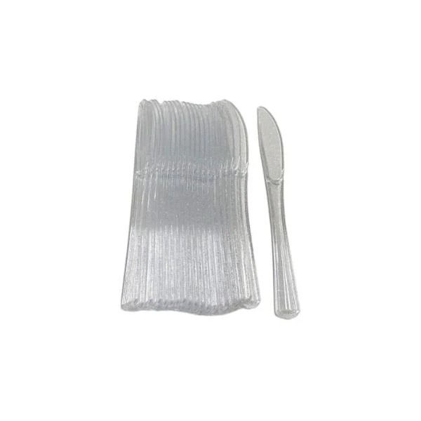 20 Pack Silver Glitter Reusable Knife - Image 3