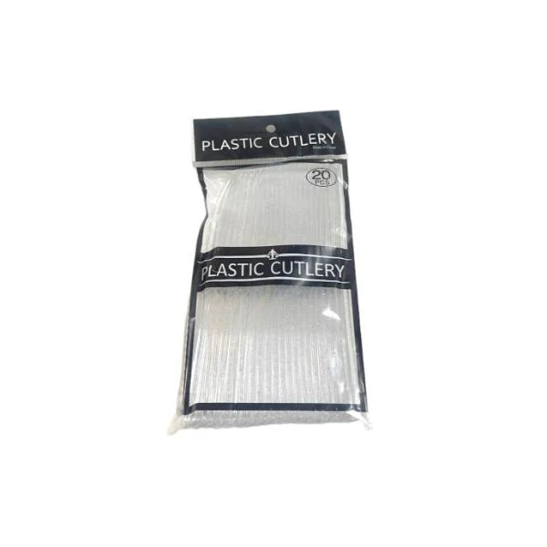 20 Pack Silver Glitter Reusable Knife - Image 5