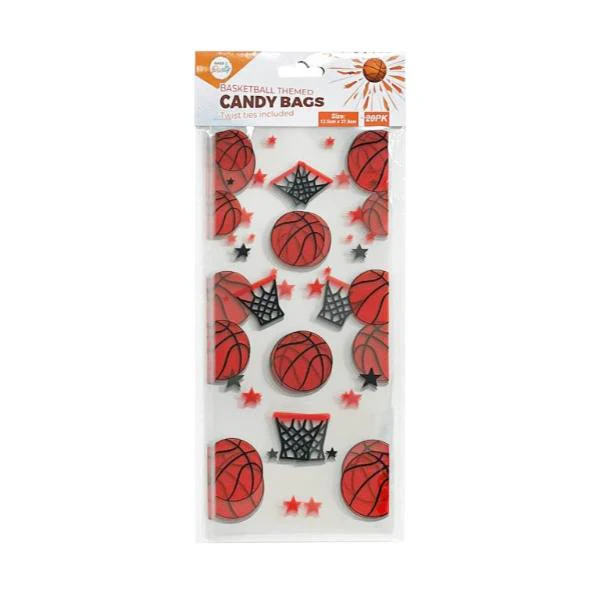 20 Pack Basket Ball Themed Candy Bags