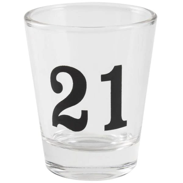 Black 21 Shot Glass - 9cm