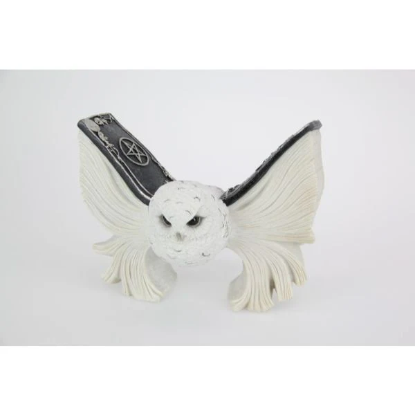 Mystical Flying White Owl with Spell Book Wings - 21cm - Image 2
