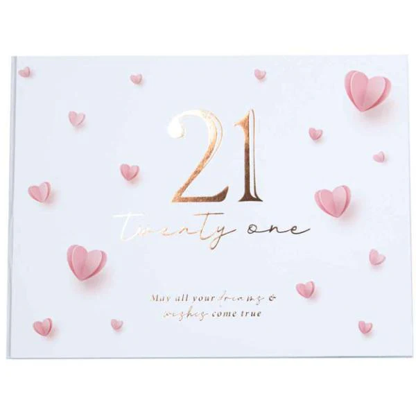 Love Heart 21st Guest Book