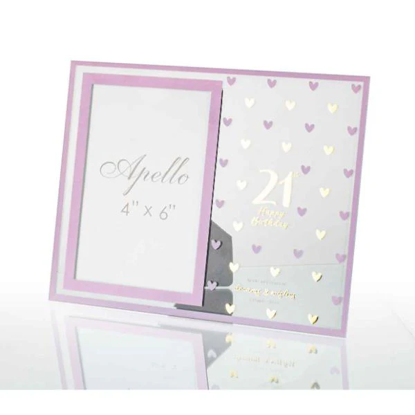 21st Sweet Hearts Glass Photo Frame - 18cm x 19cm - Image 2