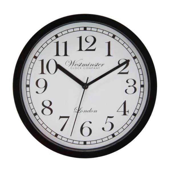Small Black Wall Clock - 22cm