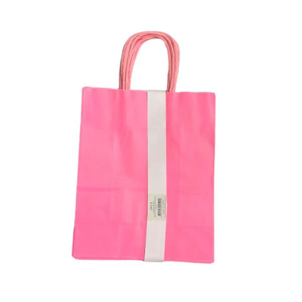 5 Pack Pink Kraft Bag - 22cm x 28cm x 11cm - Image 2