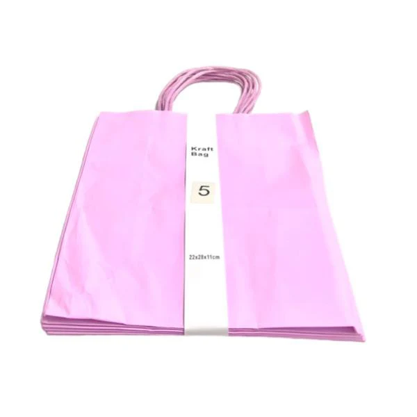 5 Pack Light Purple Kraft Bag - 22cm x 28cm x 11cm - Image 2