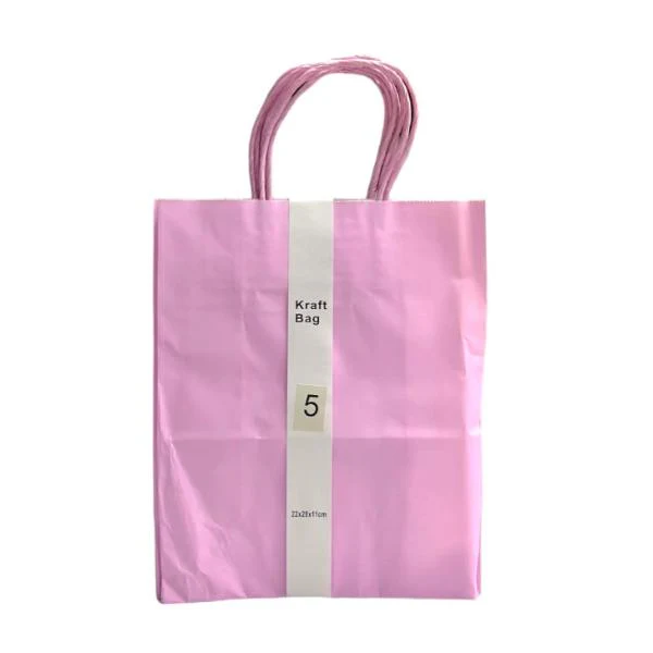 5 Pack Light Purple Kraft Bag - 22cm x 28cm x 11cm - Image 3