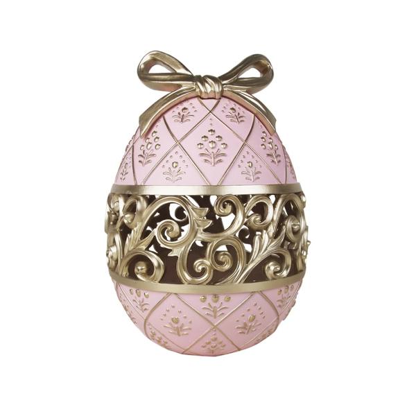 Resin Led Easter Egg With Gold Details - 23cm x 33cm