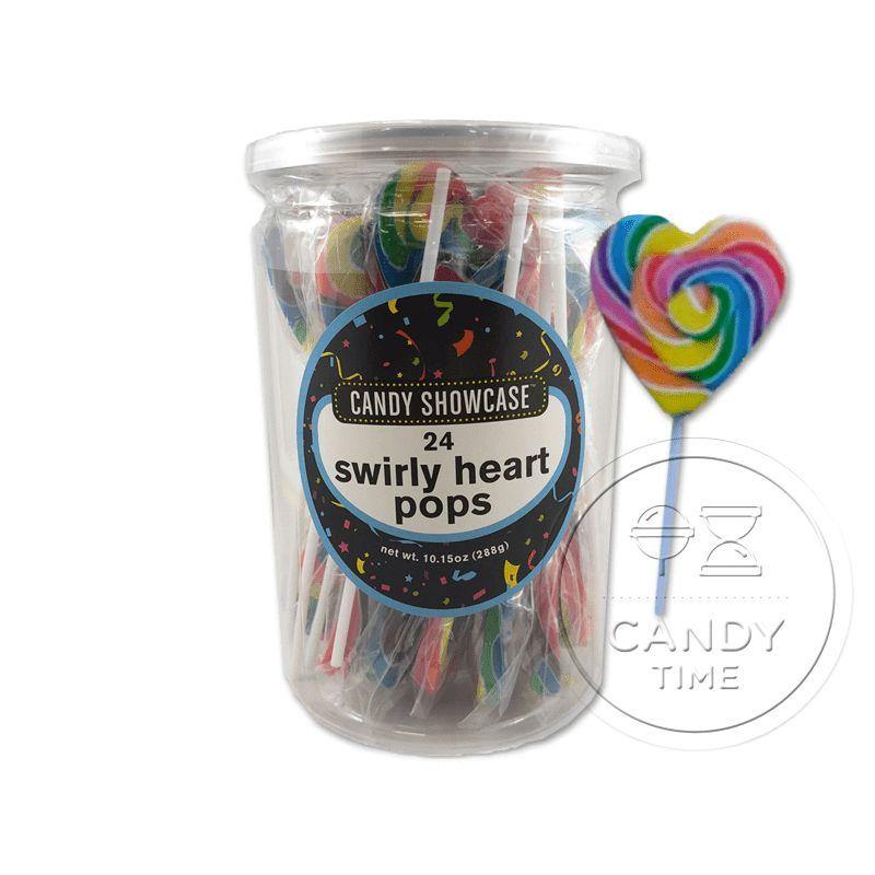 24 Pack Rainbow Swirl Heart Pop - 288g