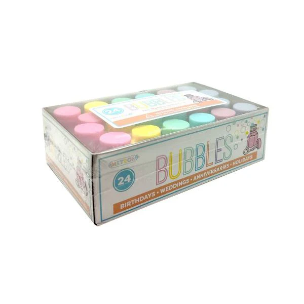 24 Pack Pastel Party Bubbles & Wands