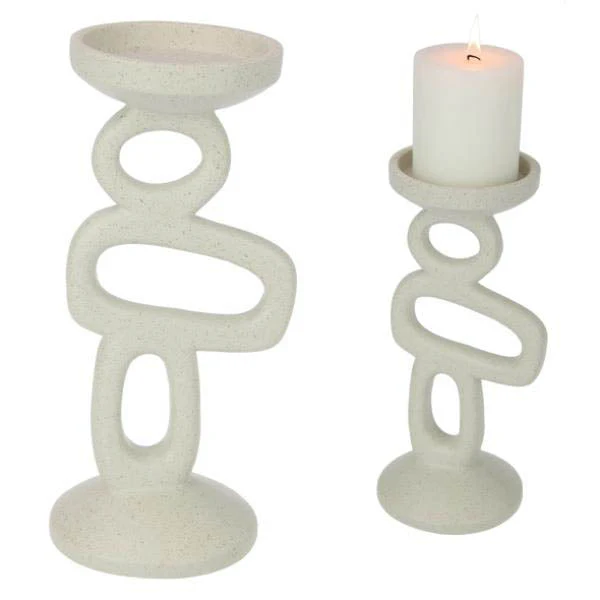 Abstract Coral Pillar Holder - 24cm