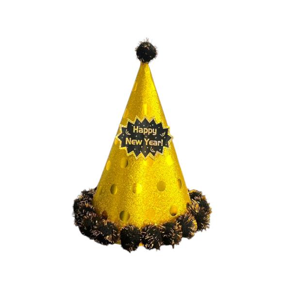 Gold Polka Dot NYE Top Hat - 24cm - Image 3