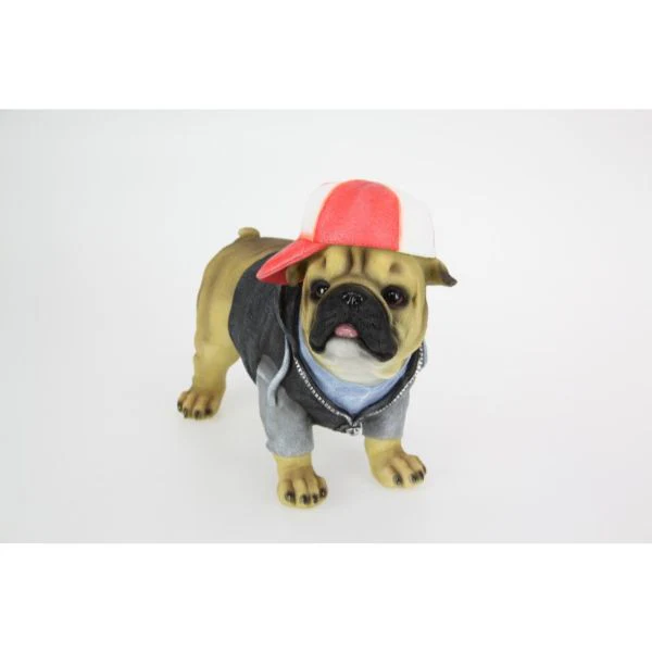 Standing Trendy Dressed Pug Dog - 26cm - Image 2