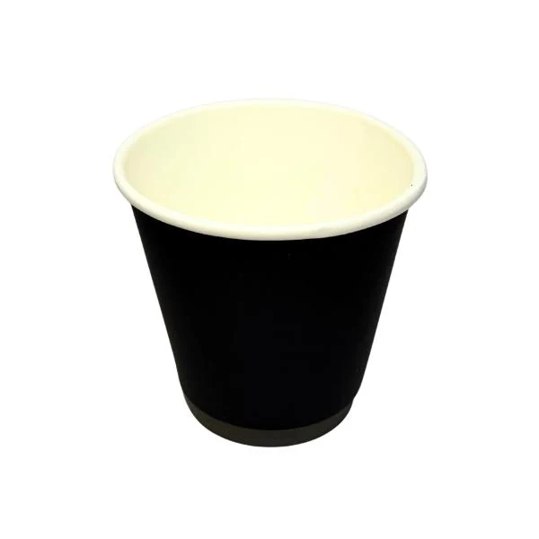 25 Pack Black Double Wall Coffee Cup - 230ml