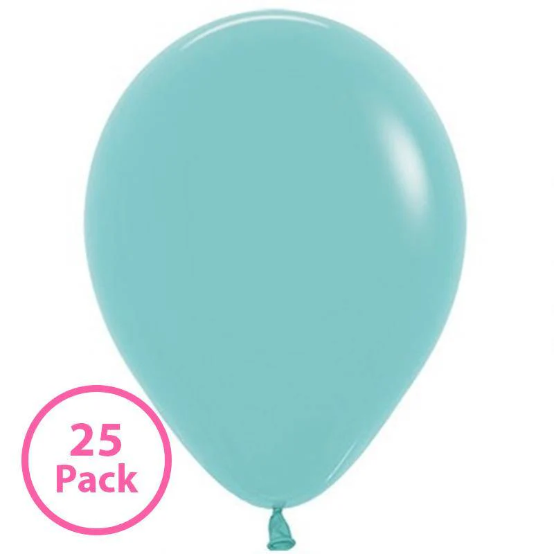 25 Pack Aquamarine Green Latex Balloons - 30cm