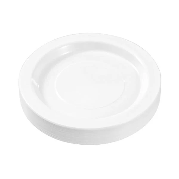 25 Pack Lemon & Lime White Round Reusable Side Plate - 18cm - Image 6