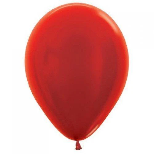 25 Pack Metallic Red Latex Ballons - 30cm