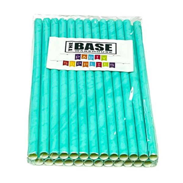 25 Pack Light Blue Jumbo Paper Straw - 23cm