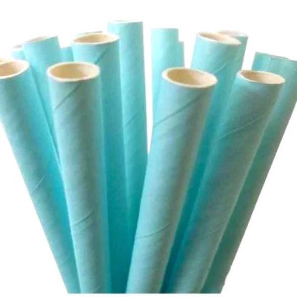 25 Pack Light Blue Jumbo Paper Straw - 23cm - Image 2