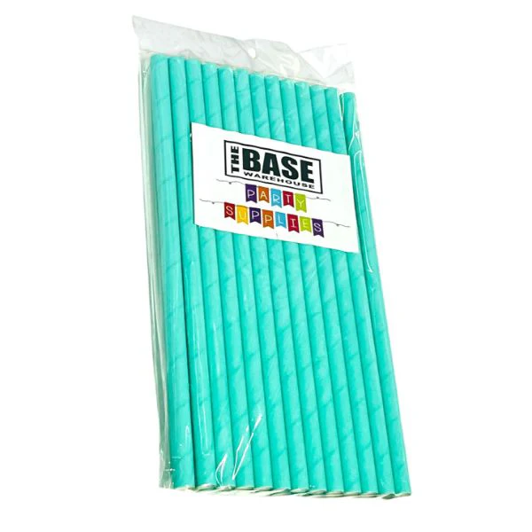 25 Pack Light Blue Jumbo Paper Straw - 23cm - Image 3