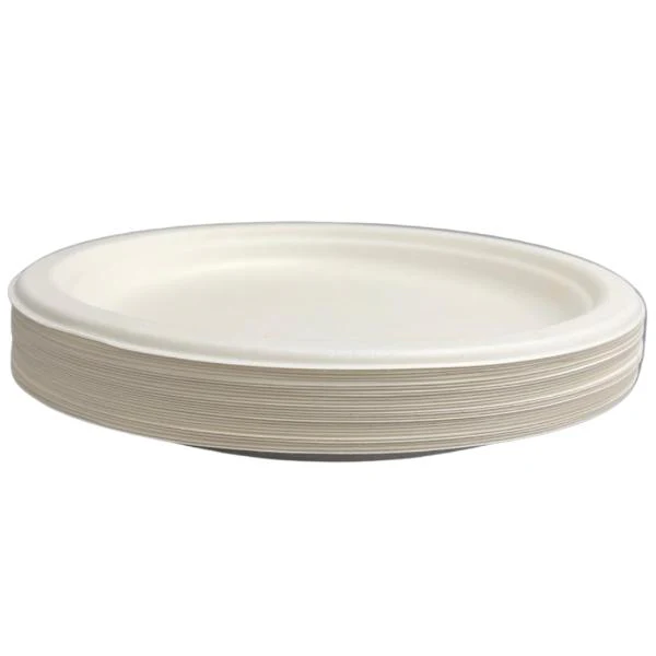 25 Pack Eco Friendly Zafpack Round Sugarcane Plates - 23cm - Image 3
