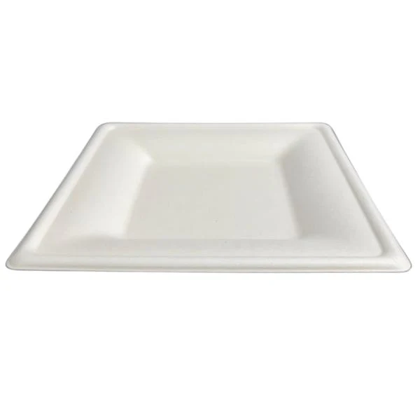 25 Pack Eco Friendly Zafpack Square Sugarcane Tray - 16cm - Image 2