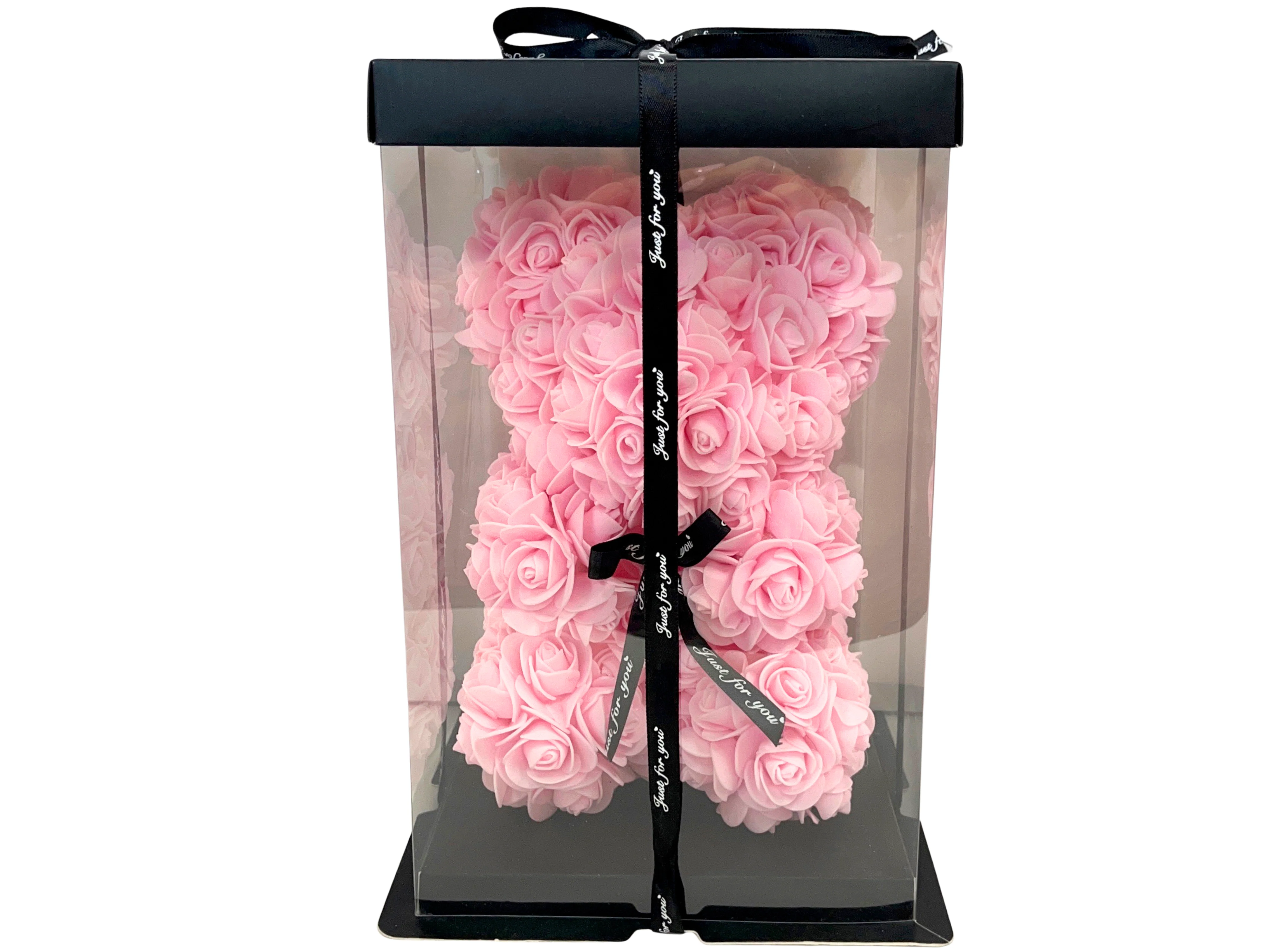 Light Pink Rose Bear With Gift Box - 25cm - Image 2