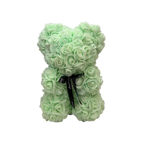 Mint Rose Bear With Gift Box - 25cm