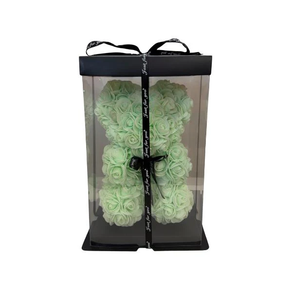 Mint Rose Bear With Gift Box - 25cm - Image 2