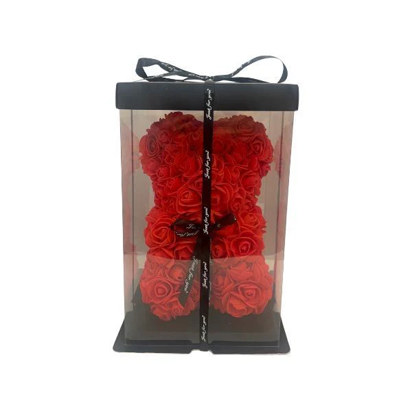 Red Rose Bear With Gift Box - 25cm - Image 2