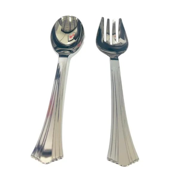 2 Pack Silver Salad Server