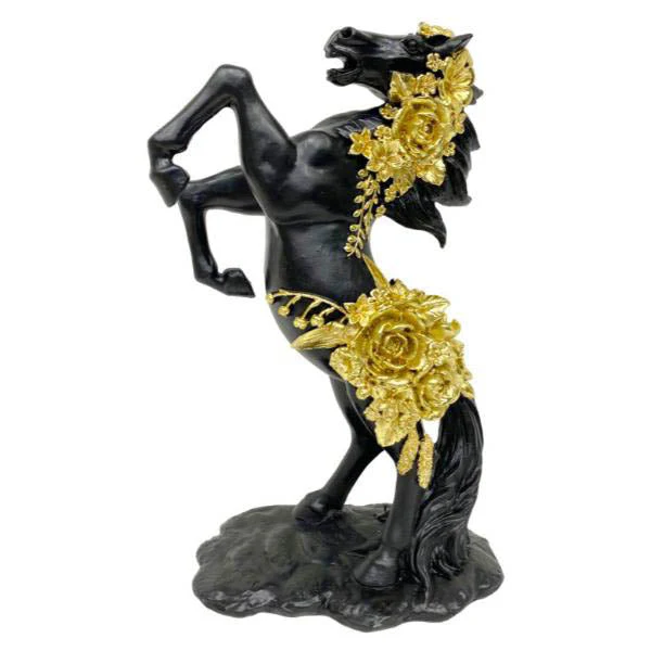 Horse With Gold Flowers - 29cm